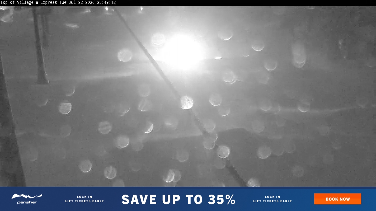 Perisher Village Eight snow cam captured at 28 July 2026 at 11:50 pm AEST