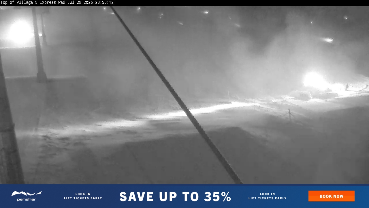 Perisher Village Eight snow cam captured at 29 July 2026 at 11:50 pm AEST