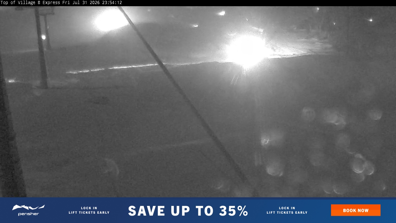 Perisher Village Eight snow cam captured at 31 July 2026 at 11:54 pm AEST