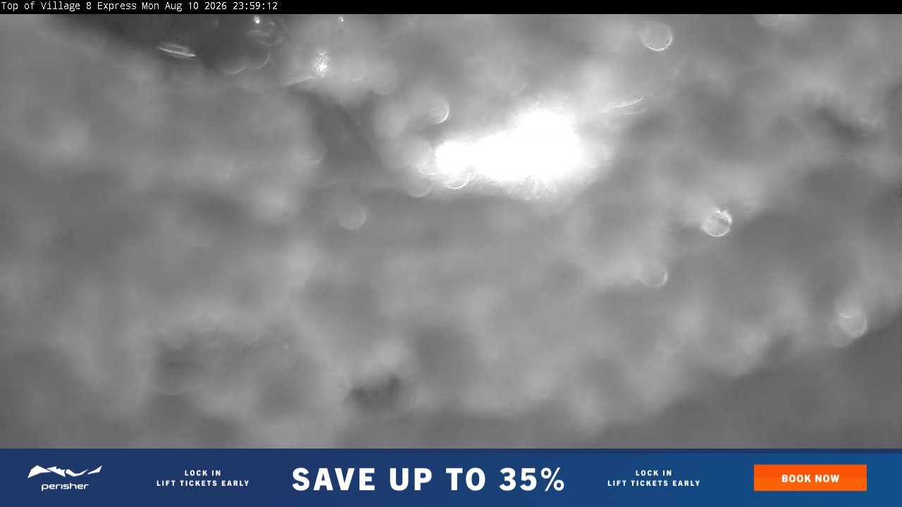 Perisher Village Eight snow cam captured at 10 August 2026 at 11:59 pm AEST
