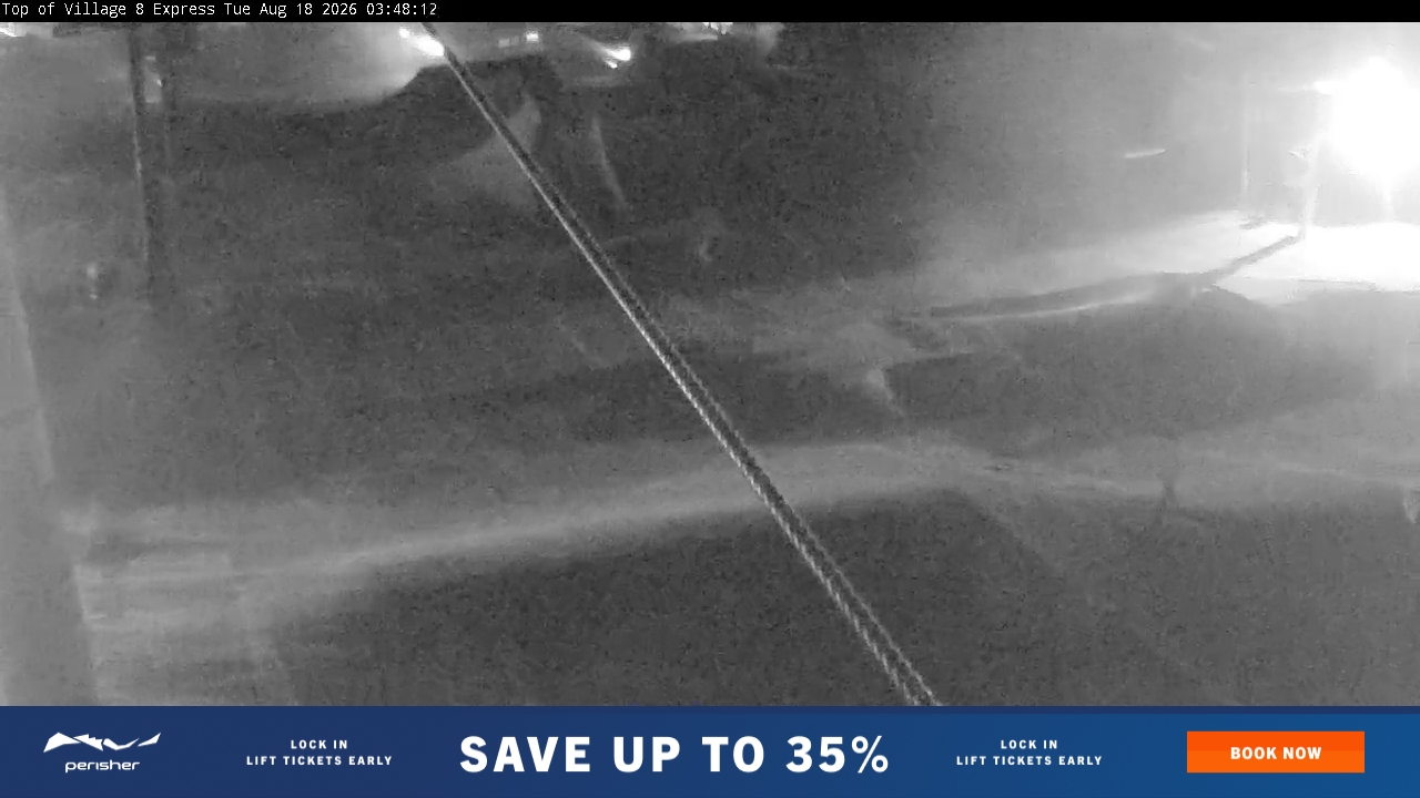 Perisher Village Eight snow cam captured at 18 August 2026 at 3:48 am AEST