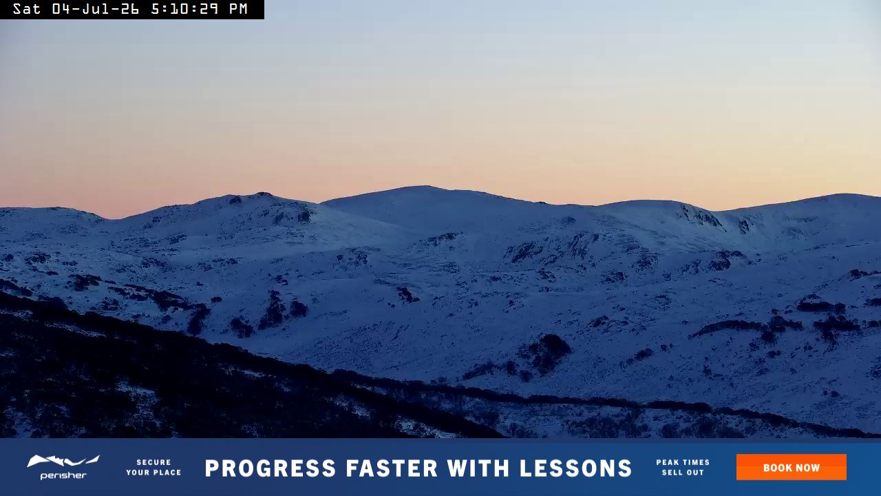 Perisher Mt Kosciuszko snow cam captured at 4 July 2026 at 5:18 pm AEST