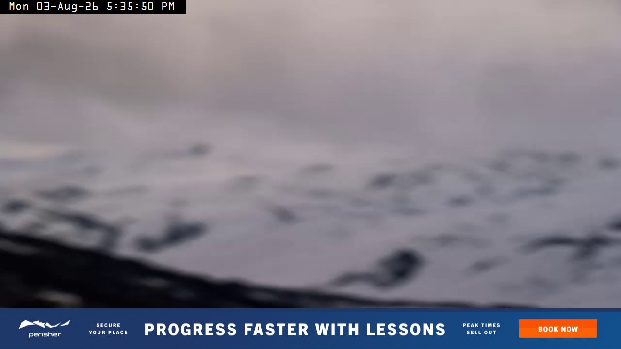 Perisher Mt Kosciuszko snow cam captured at 3 August 2026 at 5:41 pm AEST