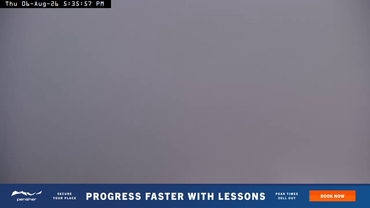 Perisher Mt Kosciuszko snow cam captured at 6 August 2026 at 5:43 pm AEST