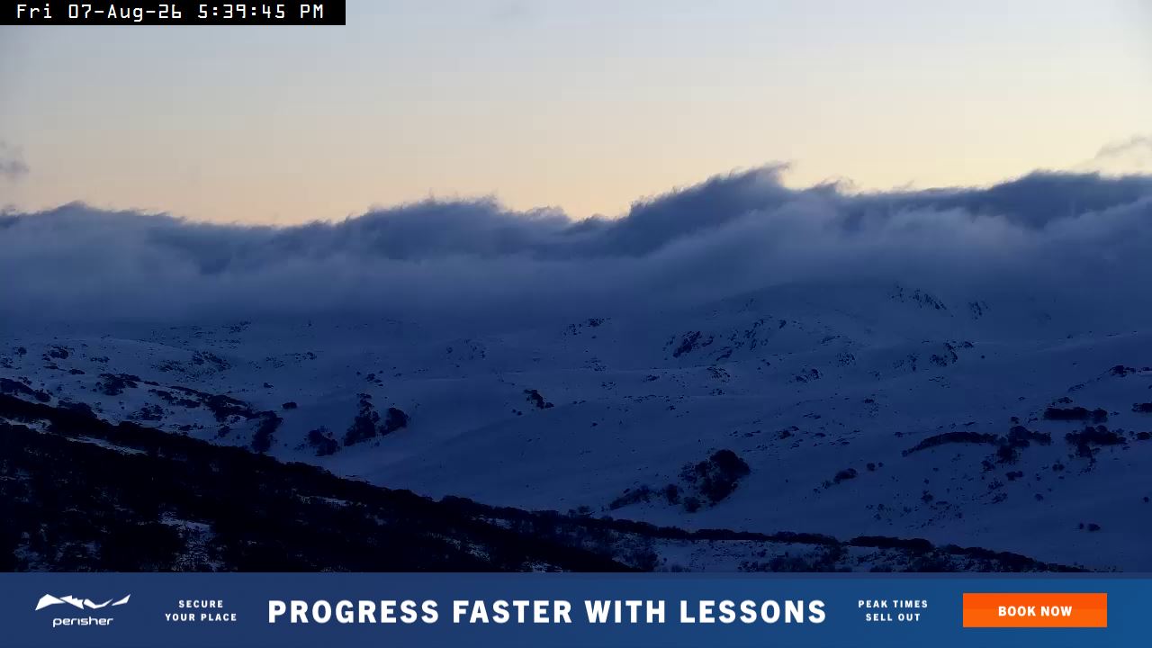 Perisher Mt Kosciuszko snow cam captured at 7 August 2026 at 5:44 pm AEST