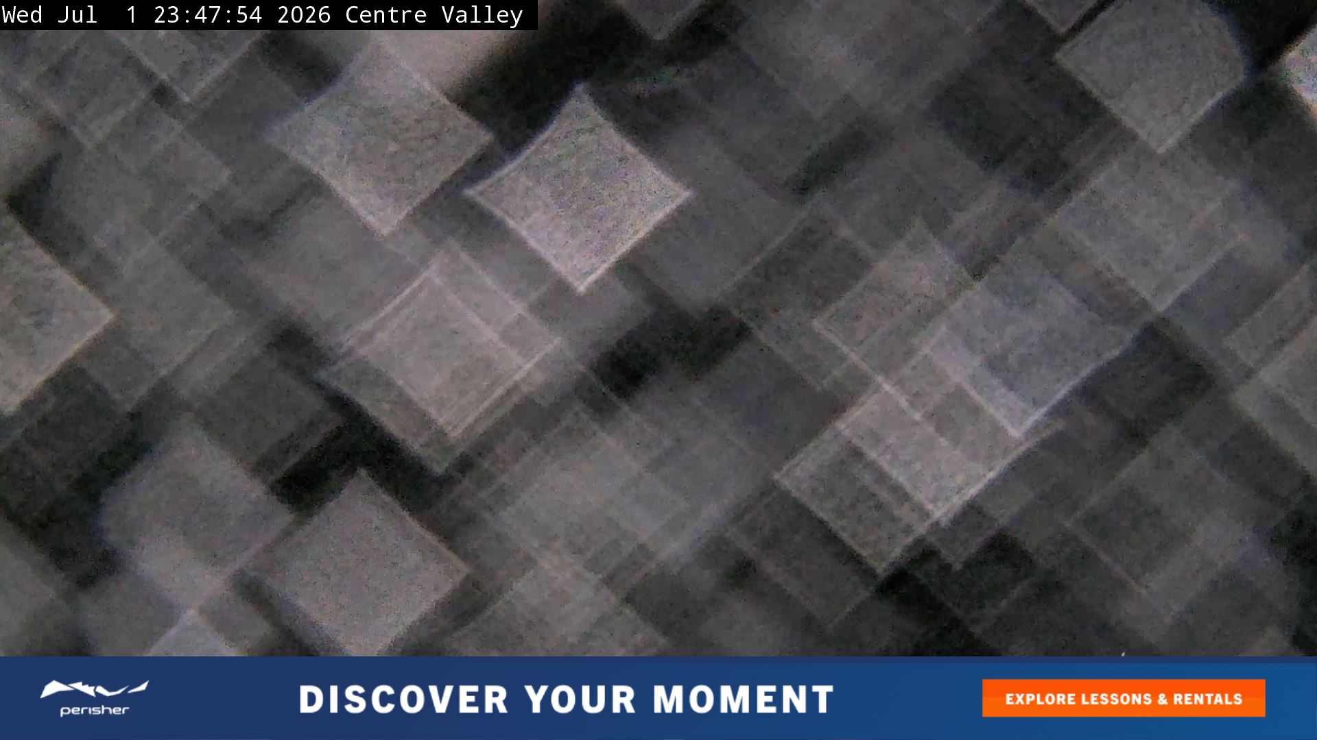 Perisher Centre Valley and Mt Perisher snow cam captured at 1 July 2026 at 11:52 pm AEST