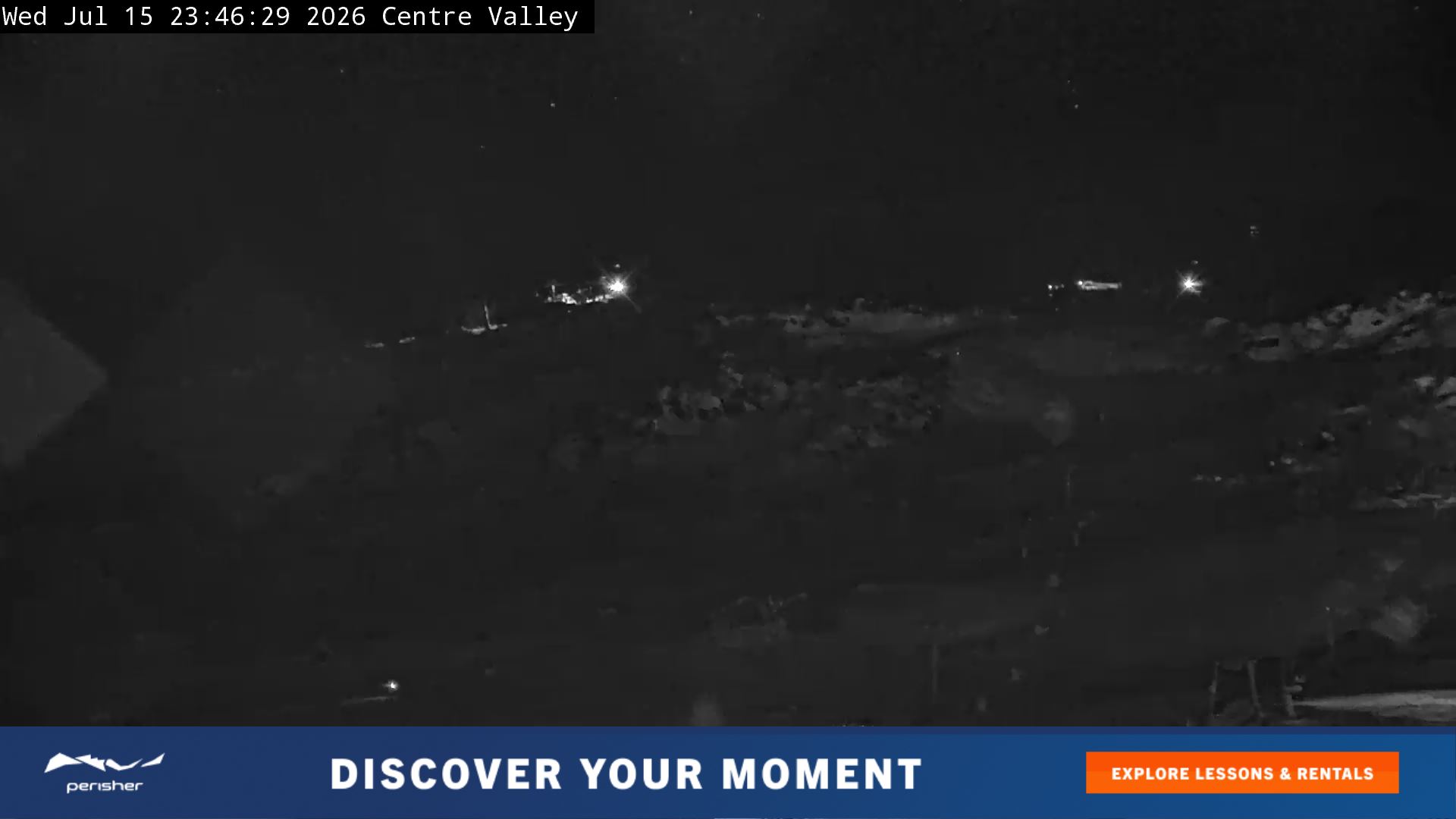 Perisher Centre Valley and Mt Perisher snow cam captured at 15 July 2026 at 11:54 pm AEST