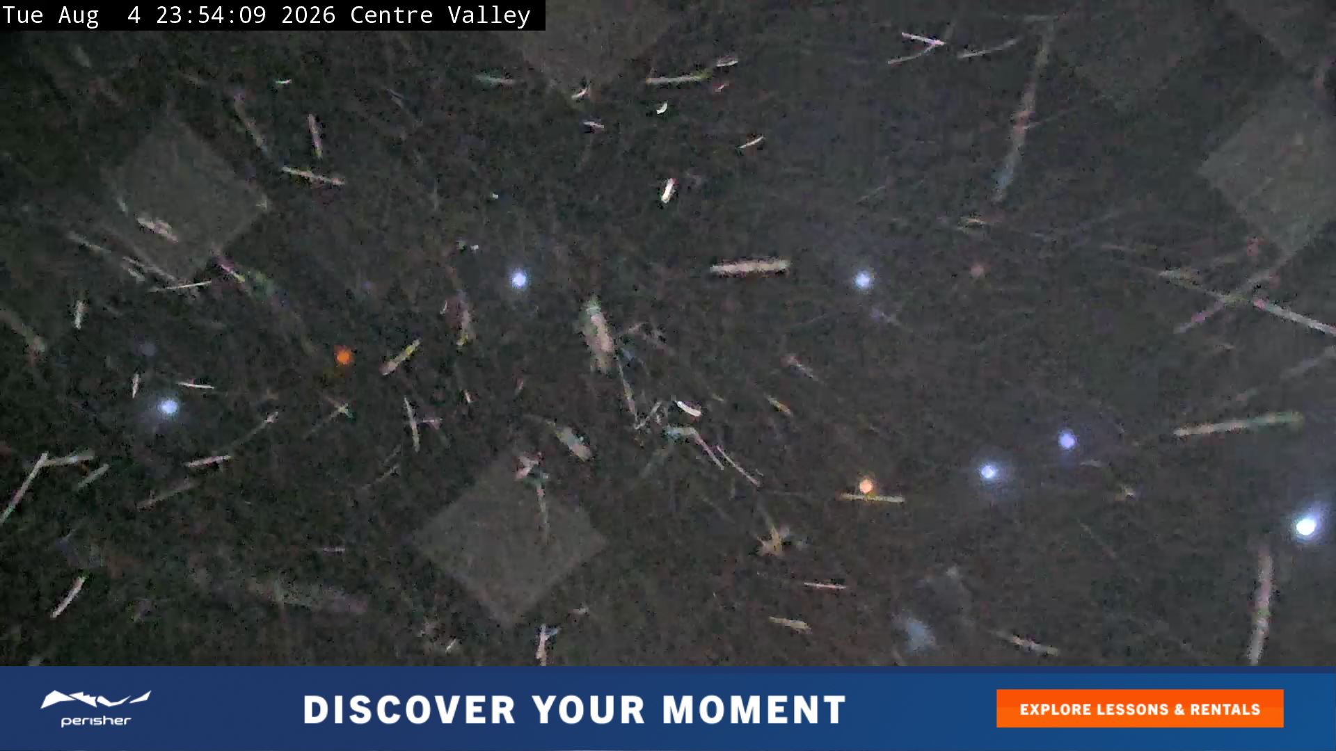 Perisher Centre Valley and Mt Perisher snow cam captured at 4 August 2026 at 11:57 pm AEST