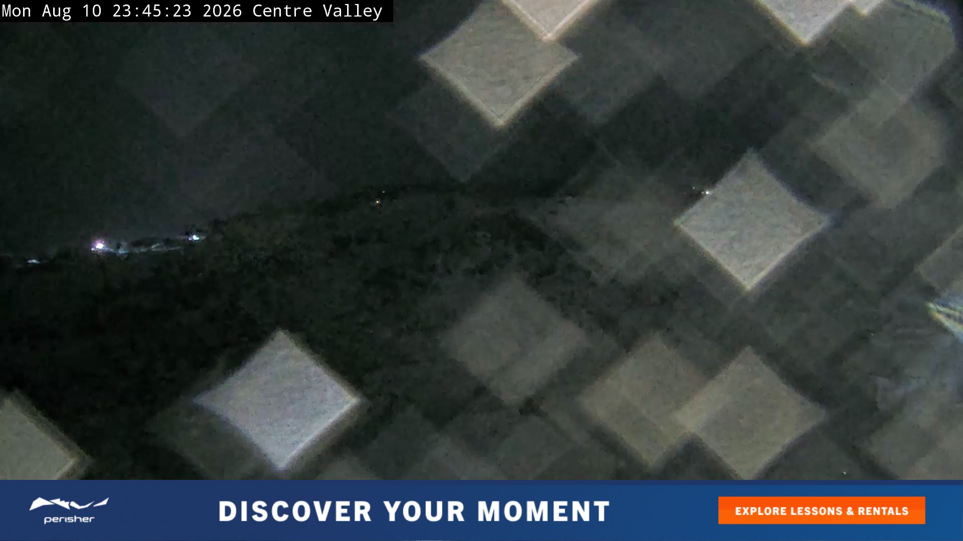Perisher Centre Valley and Mt Perisher snow cam captured at 10 August 2026 at 11:50 pm AEST