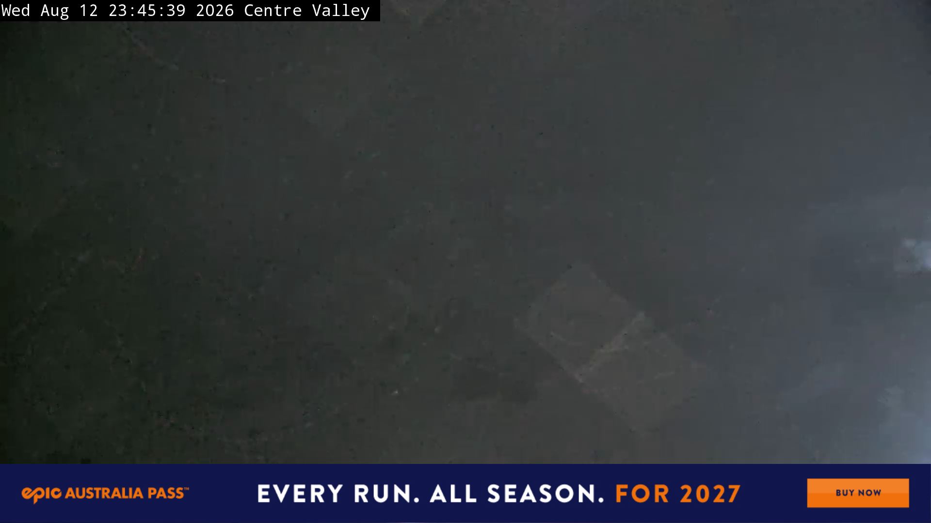 Perisher Centre Valley and Mt Perisher snow cam captured at 12 August 2026 at 11:53 pm AEST