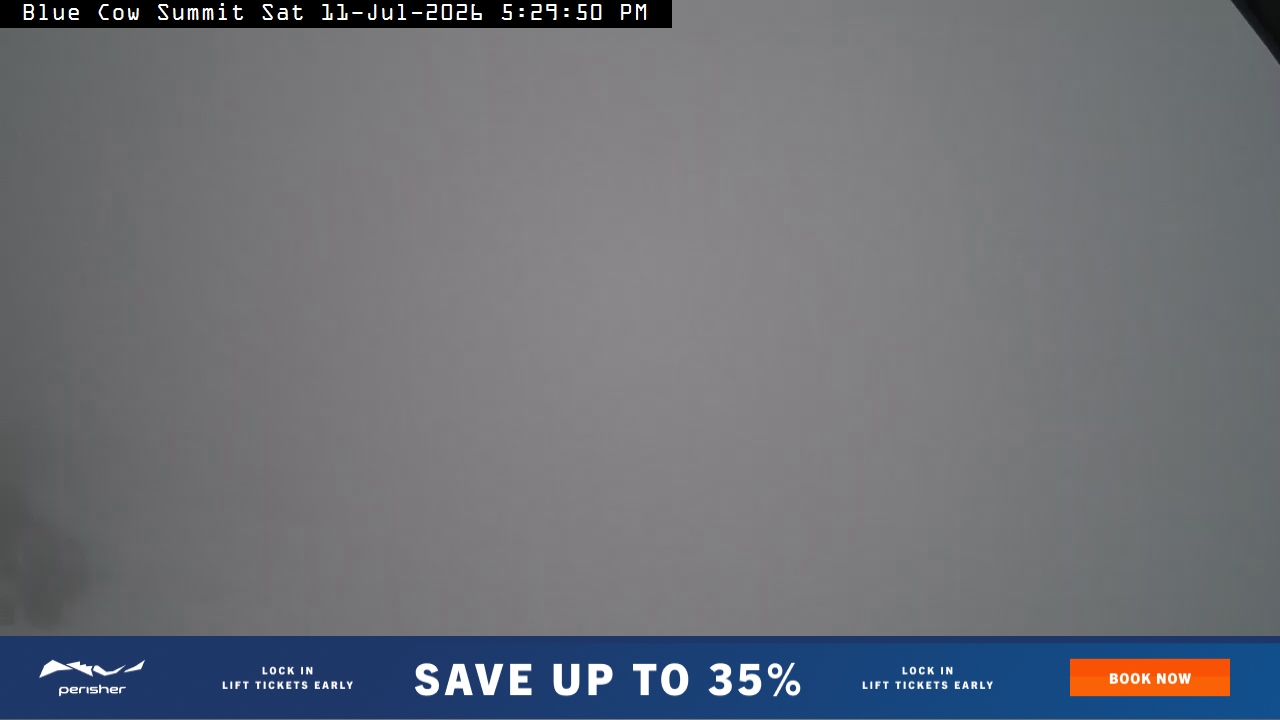 Perisher Blue Cow Summit snow cam captured at 11 July 2026 at 5:36 pm AEST
