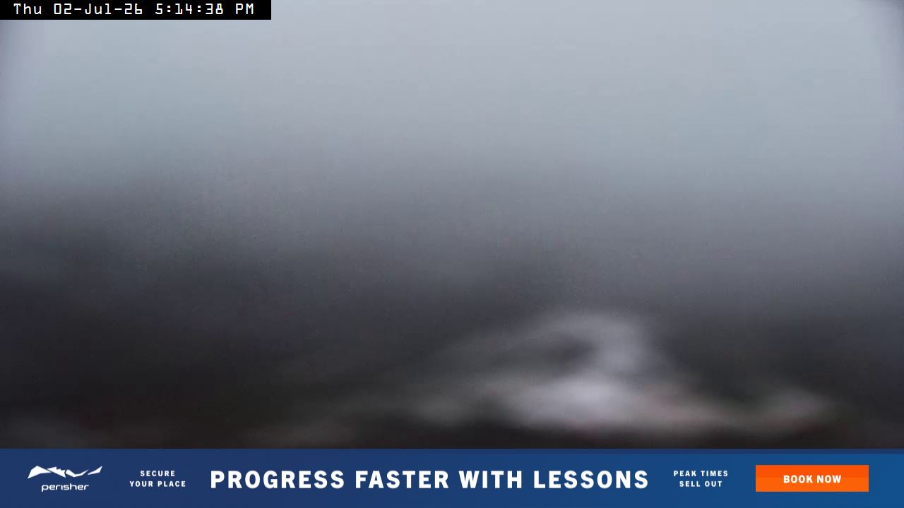 Perisher Top of Freedom snow cam captured at 2 July 2026 at 5:17 pm AEST