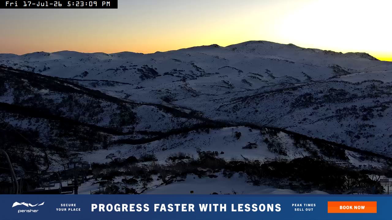 Perisher Top of Freedom snow cam captured at 17 July 2026 at 5:31 pm AEST