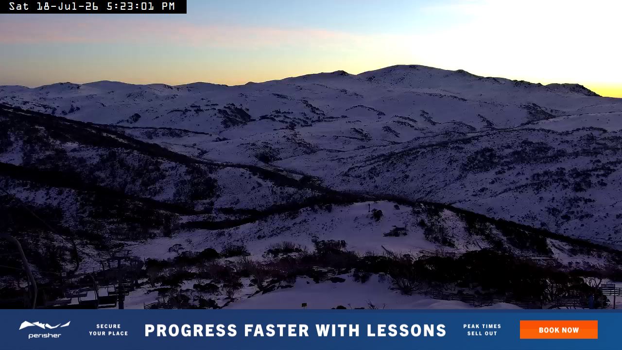 Perisher Top of Freedom snow cam captured at 18 July 2026 at 5:32 pm AEST