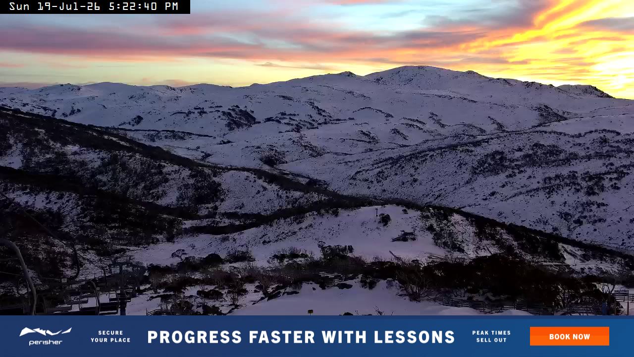 Perisher Top of Freedom snow cam captured at 19 July 2026 at 5:33 pm AEST