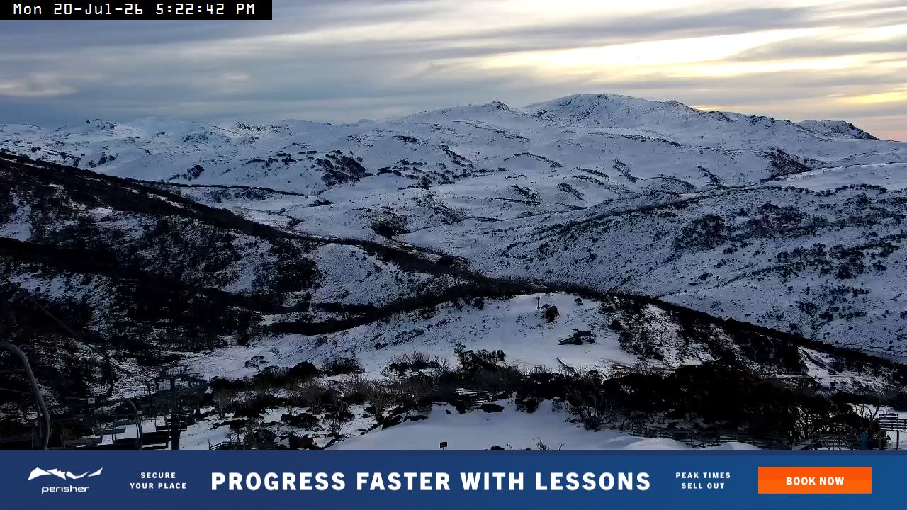 Perisher Top of Freedom snow cam captured at 20 July 2026 at 5:23 pm AEST
