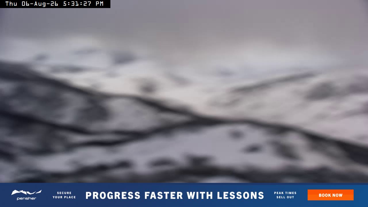 Perisher Top of Freedom snow cam captured at 6 August 2026 at 5:32 pm AEST