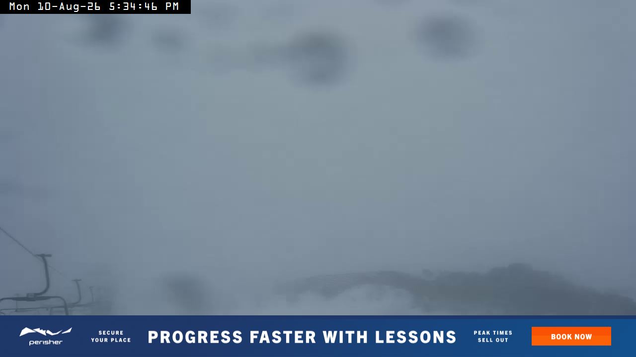 Perisher Top of Freedom snow cam captured at 10 August 2026 at 5:35 pm AEST