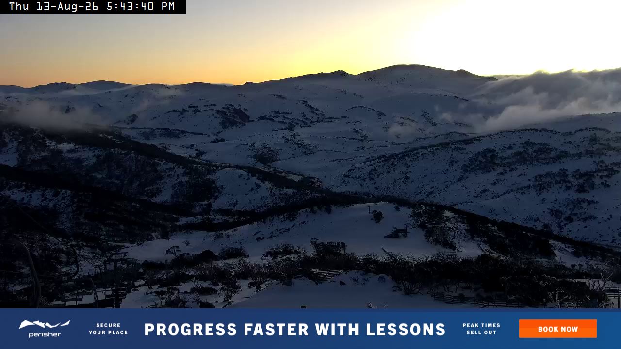 Perisher Top of Freedom snow cam captured at 13 August 2026 at 5:51 pm AEST