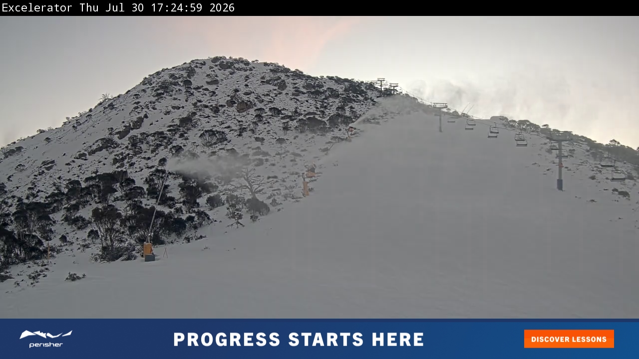 Perisher Excelerator snow cam captured at 30 July 2026 at 5:27 pm AEST