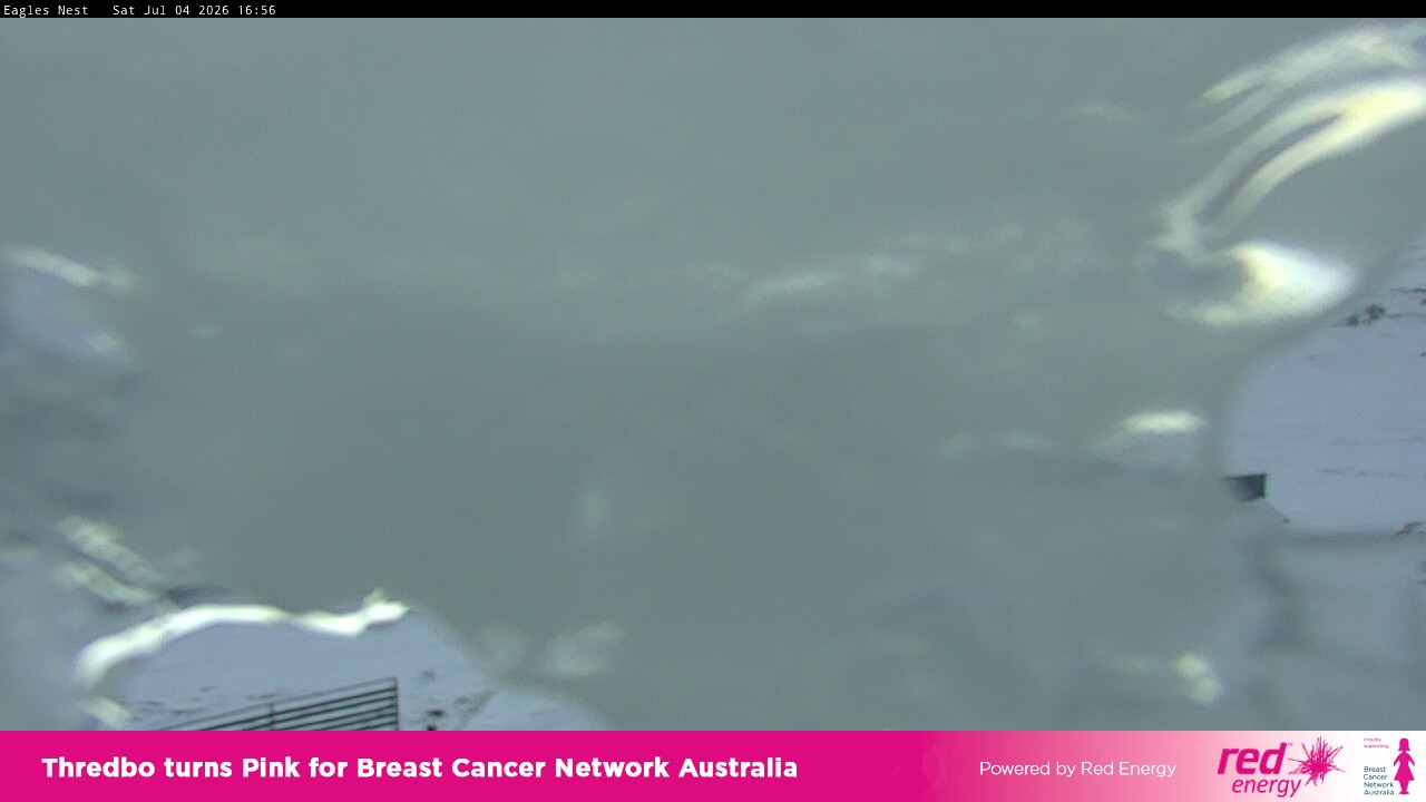 Thredbo Kosciuszko Walking Track snow cam captured at 4 July 2026 at 4:56 pm AEST