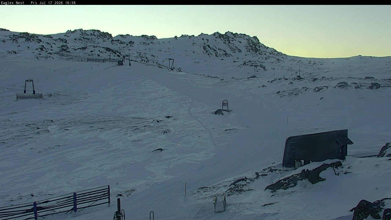Thredbo Kosciuszko Walking Track snow cam captured at 17 July 2026 at 4:58 pm AEST
