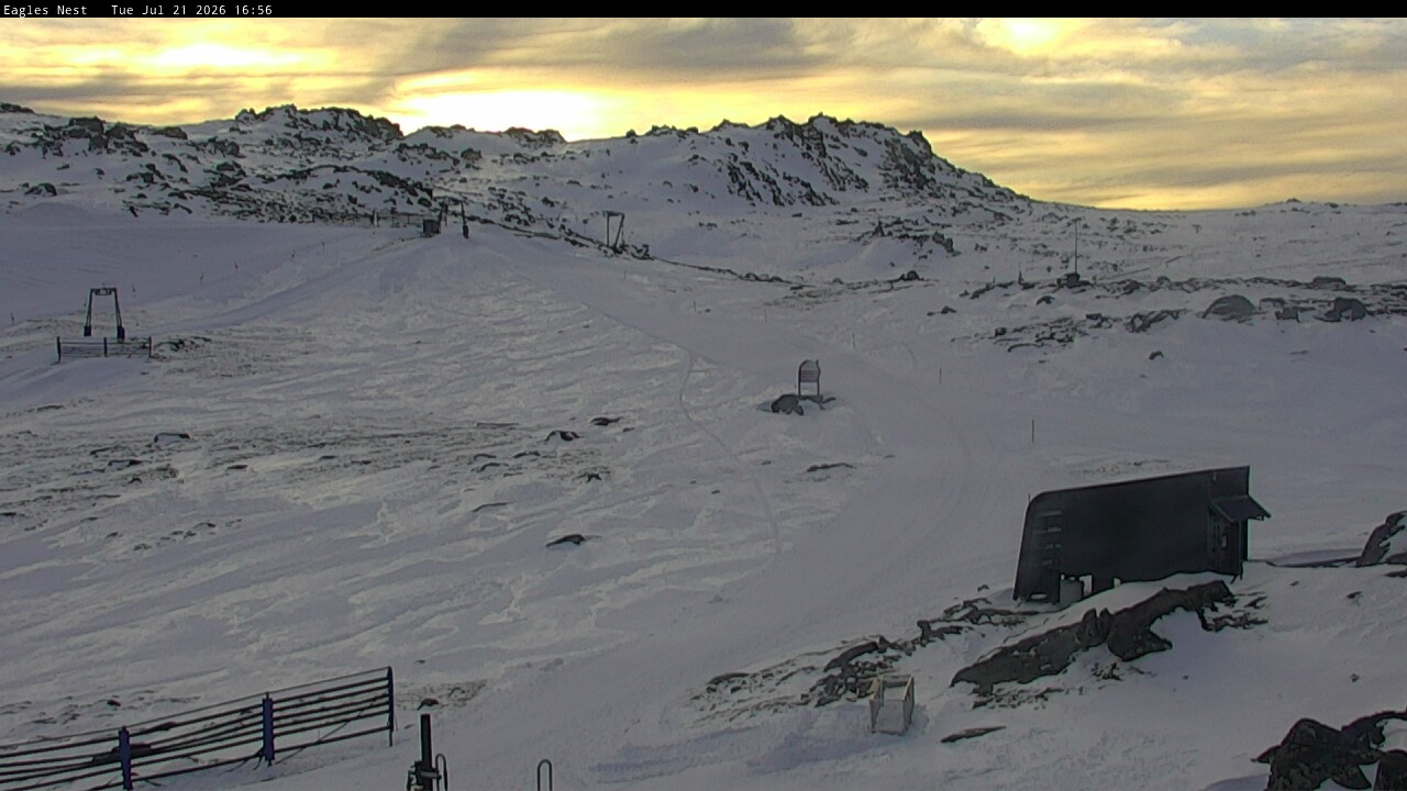 Thredbo Kosciuszko Walking Track snow cam captured at 21 July 2026 at 5:03 pm AEST