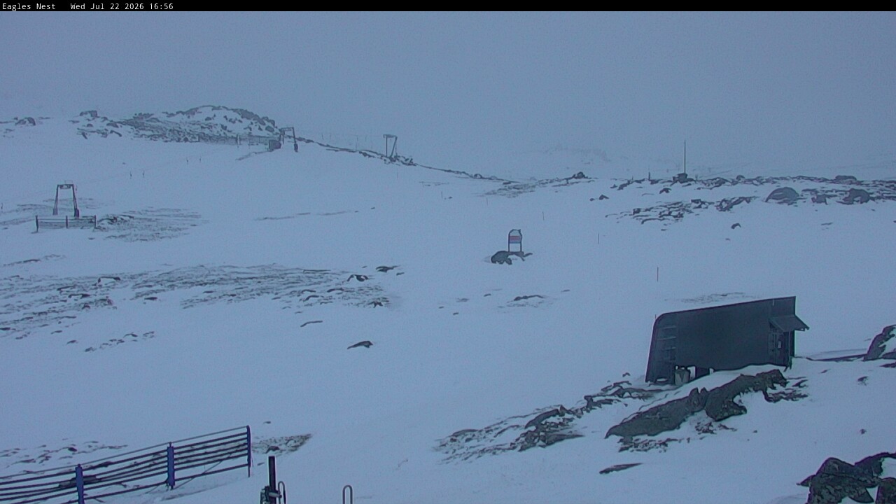 Thredbo Kosciuszko Walking Track snow cam captured at 22 July 2026 at 5:04 pm AEST