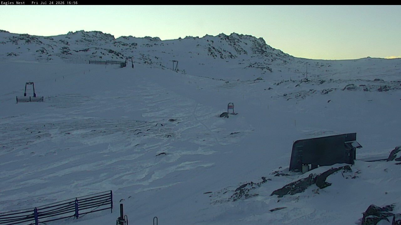 Thredbo Kosciuszko Walking Track snow cam captured at 24 July 2026 at 5:06 pm AEST