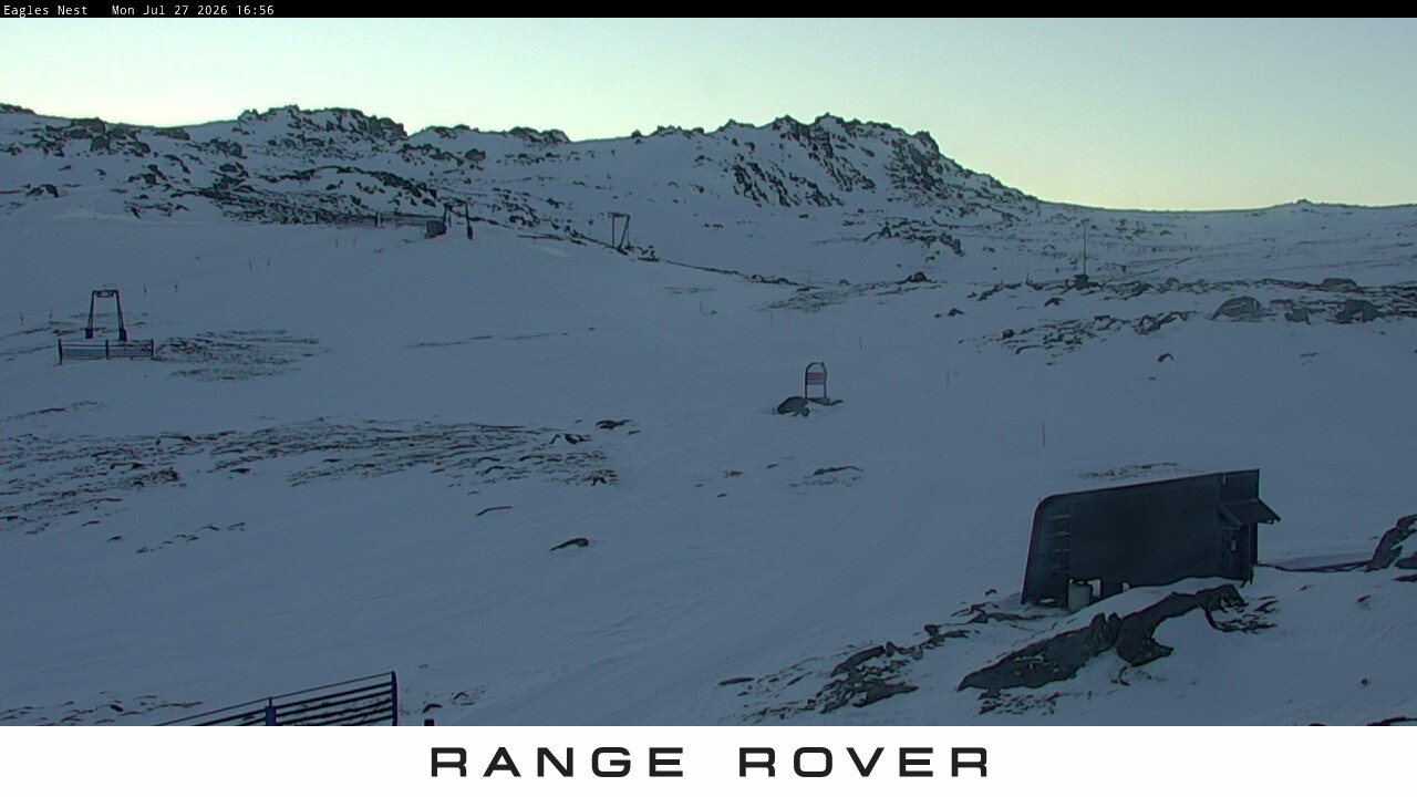 Thredbo Kosciuszko Walking Track snow cam captured at 27 July 2026 at 4:59 pm AEST