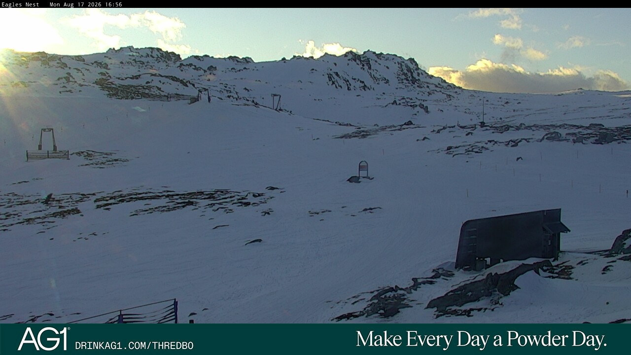 Thredbo Kosciuszko Walking Track snow cam captured at 17 August 2026 at 5:00 pm AEST