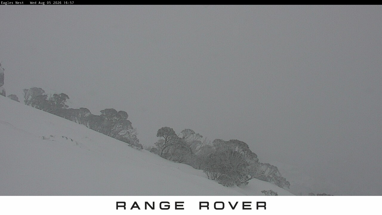 Thredbo Central Spur snow cam captured at 5 August 2026 at 5:08 pm AEST