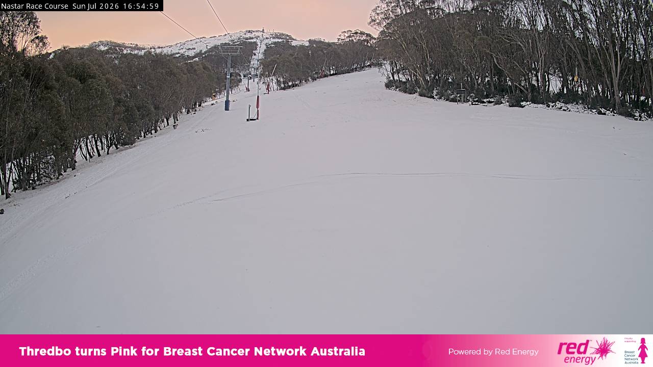 Thredbo Mid-Mountain snow cam captured at 5 July 2026 at 4:58 pm AEST