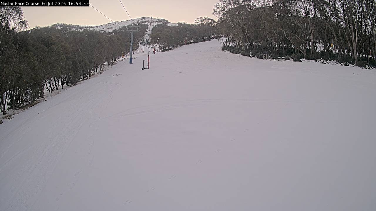 Thredbo Mid-Mountain snow cam captured at 10 July 2026 at 5:03 pm AEST