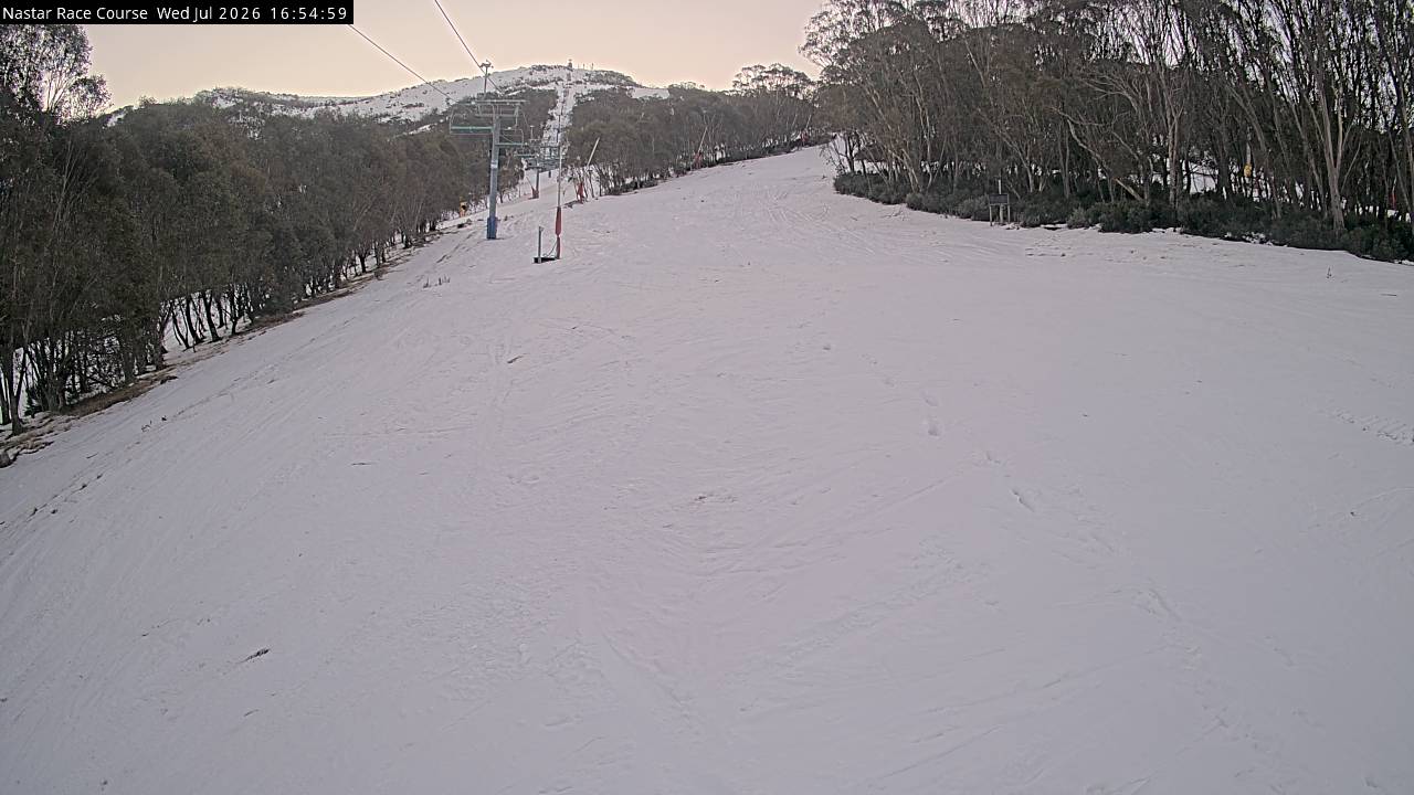 Thredbo Mid-Mountain snow cam captured at 15 July 2026 at 4:56 pm AEST