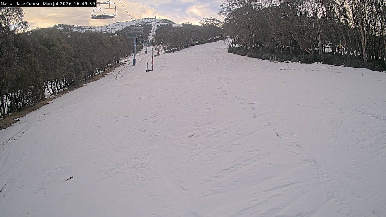 Thredbo Mid-Mountain snow cam captured at 20 July 2026 at 4:50 pm AEST