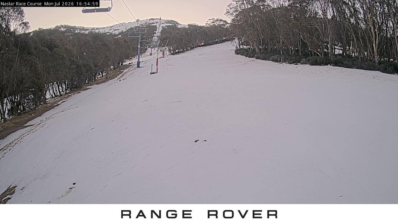 Thredbo Mid-Mountain snow cam captured at 27 July 2026 at 4:59 pm AEST