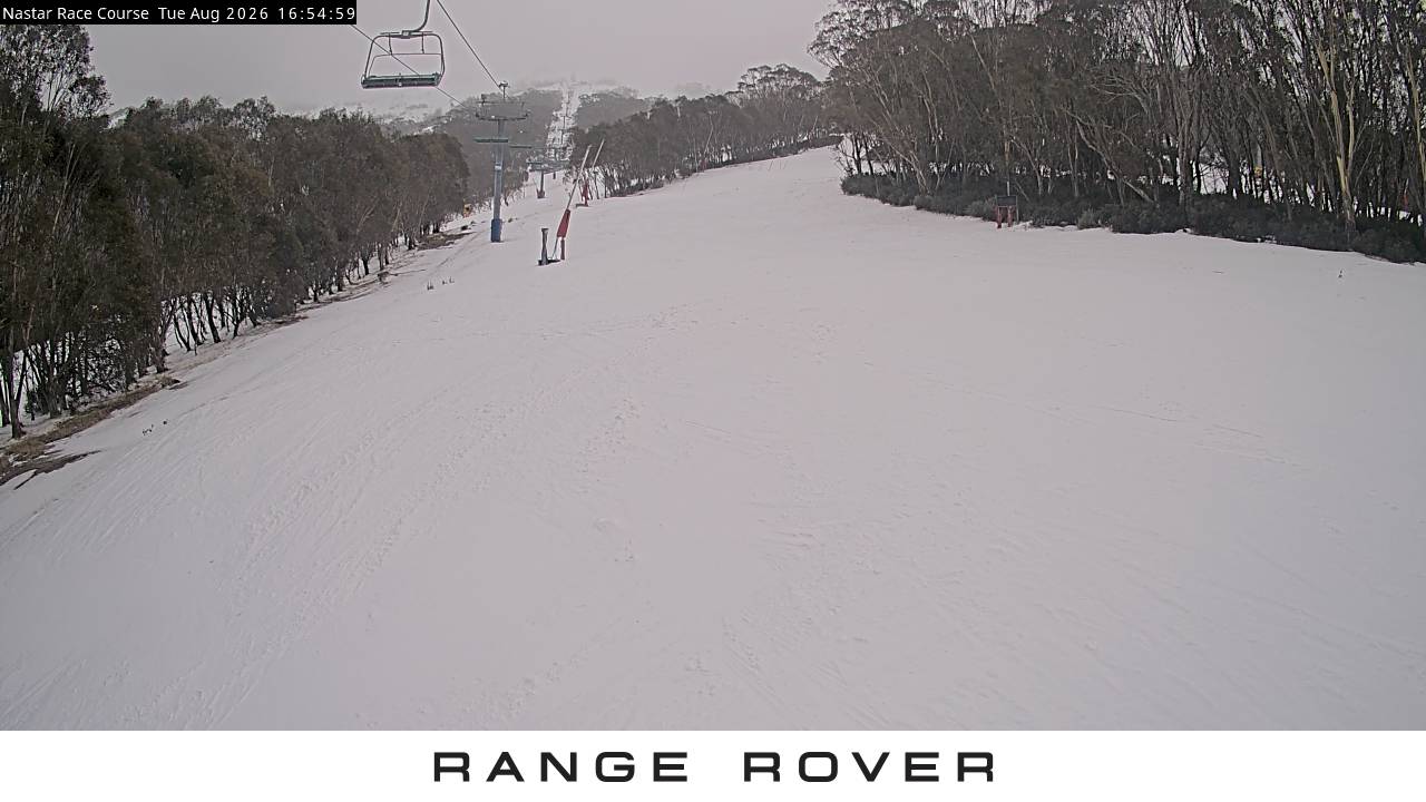 Thredbo Mid-Mountain snow cam captured at 4 August 2026 at 4:56 pm AEST
