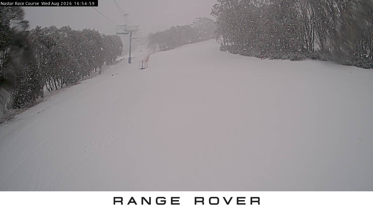 Thredbo Mid-Mountain snow cam captured at 5 August 2026 at 4:57 pm AEST