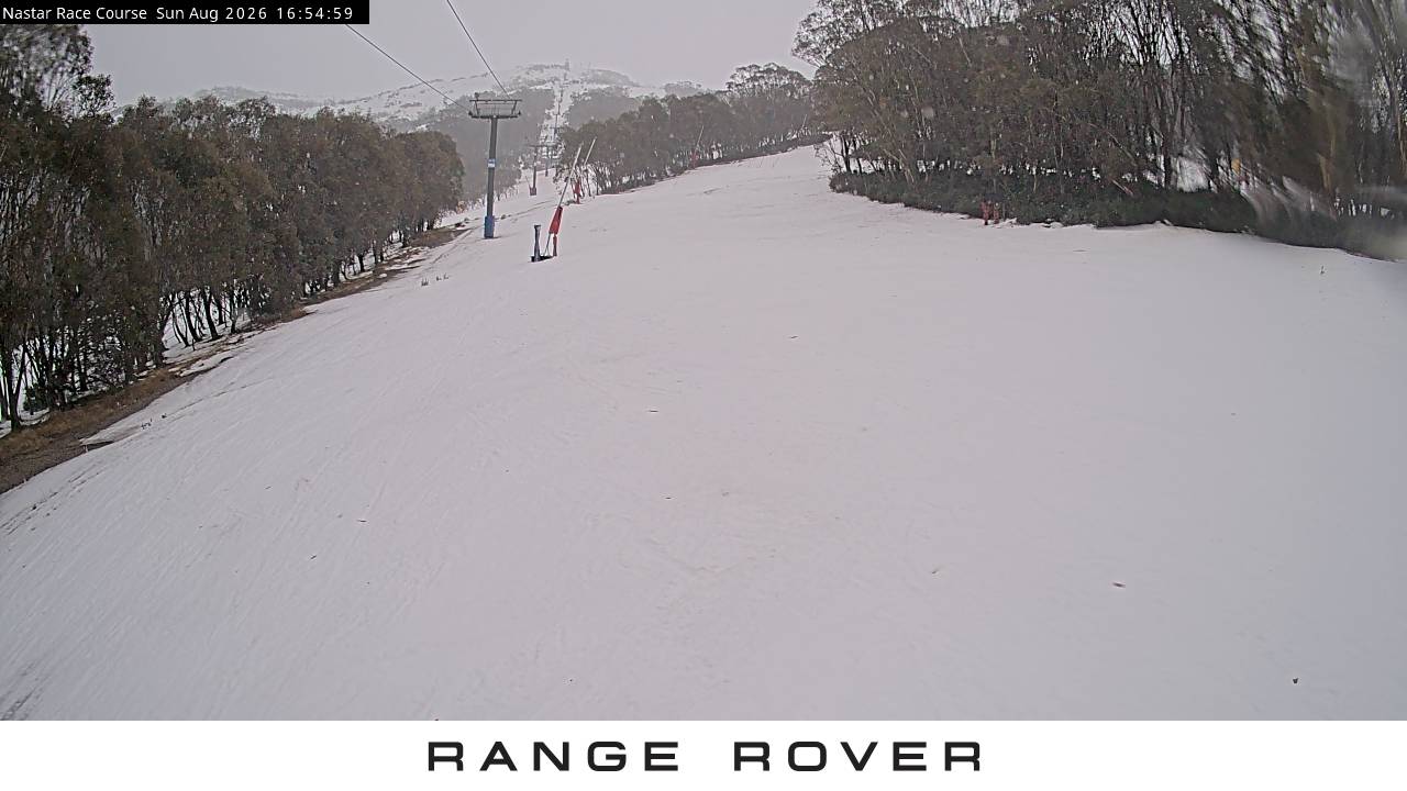 Thredbo Mid-Mountain snow cam captured at 9 August 2026 at 5:01 pm AEST