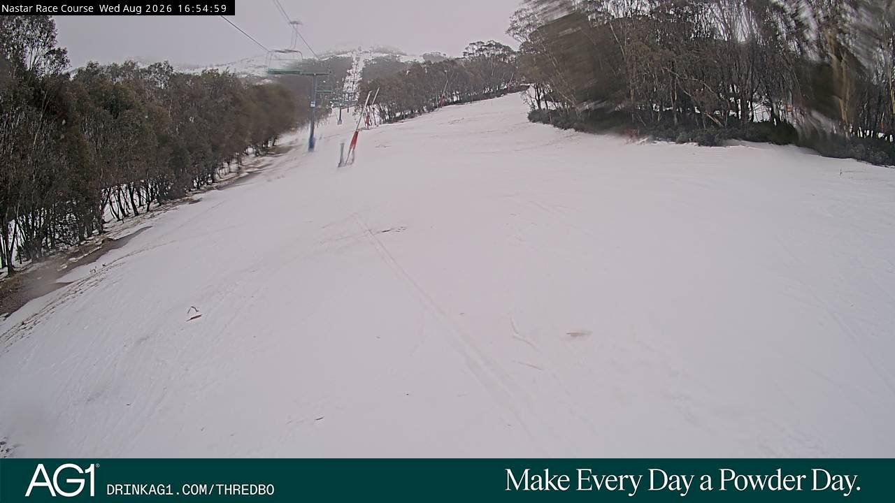 Thredbo Mid-Mountain snow cam captured at 12 August 2026 at 5:06 pm AEST