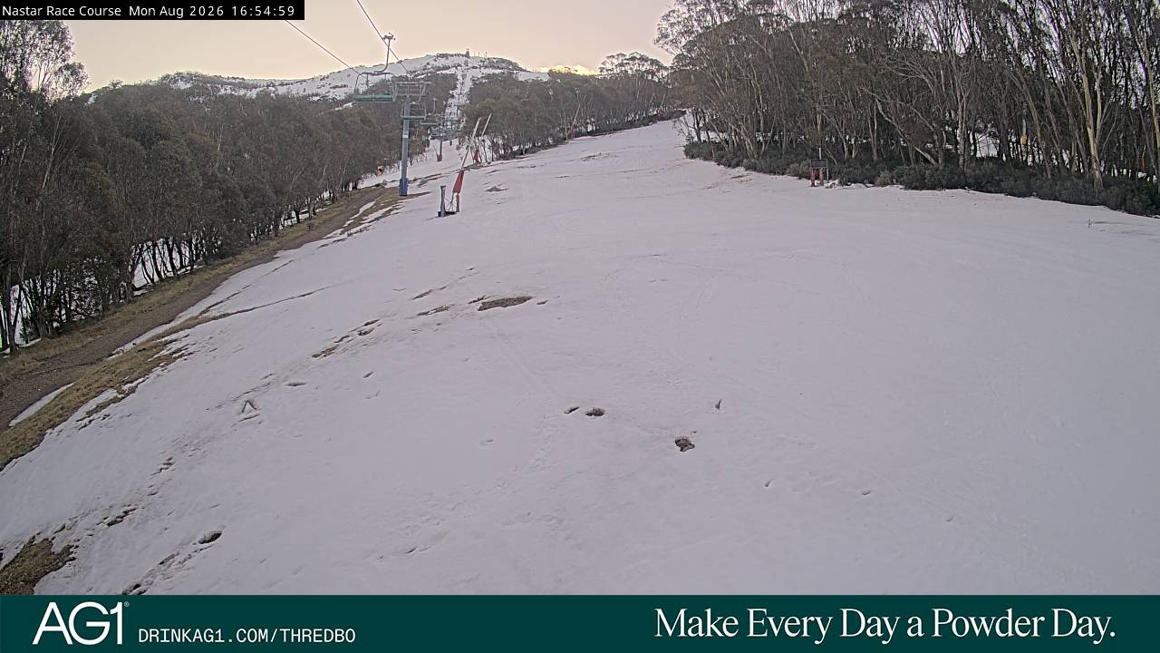 Thredbo Mid-Mountain snow cam captured at 17 August 2026 at 5:00 pm AEST