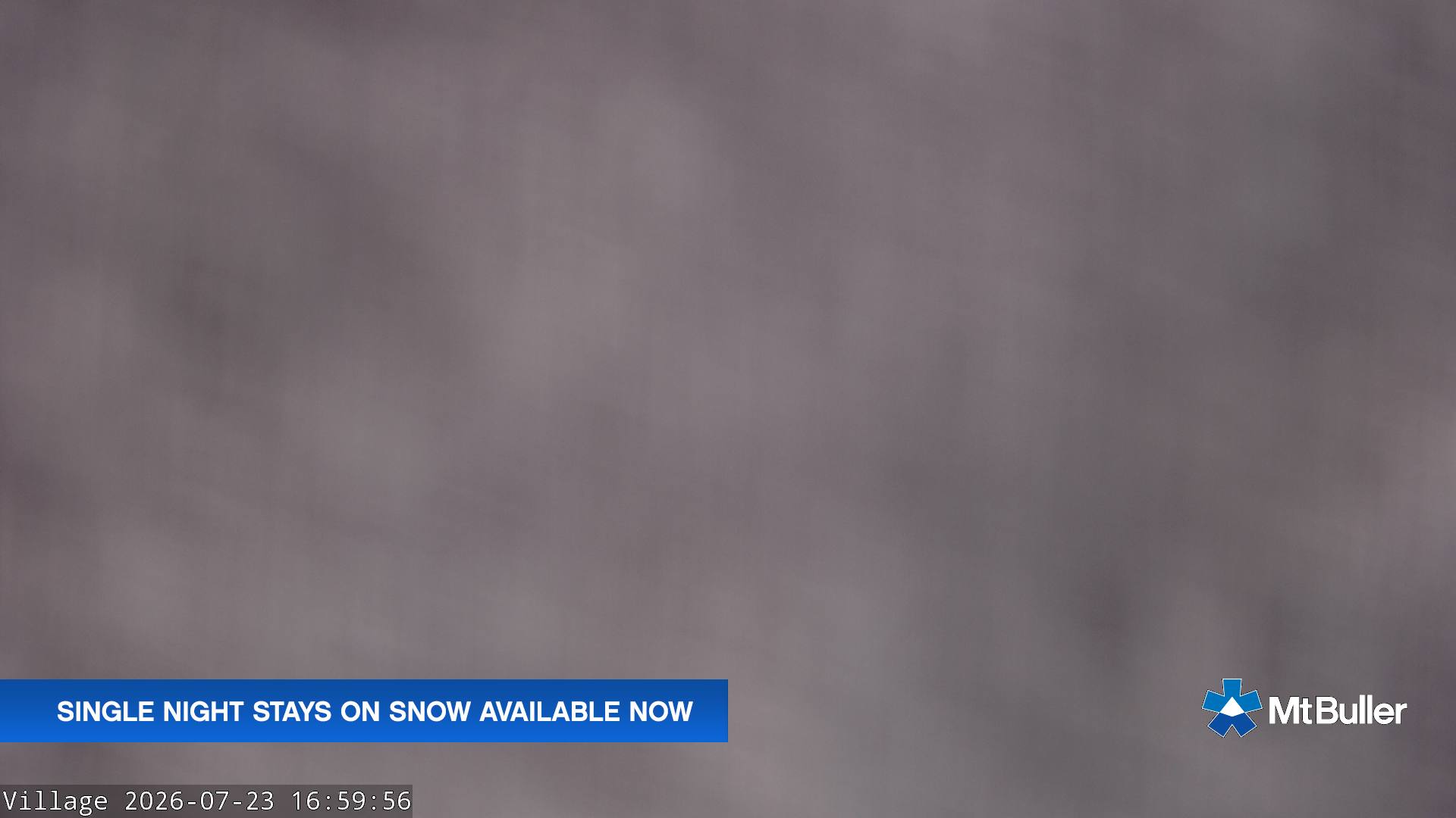 Mt Buller Village snow cam captured at 23 July 2026 at 5:04 pm AEST