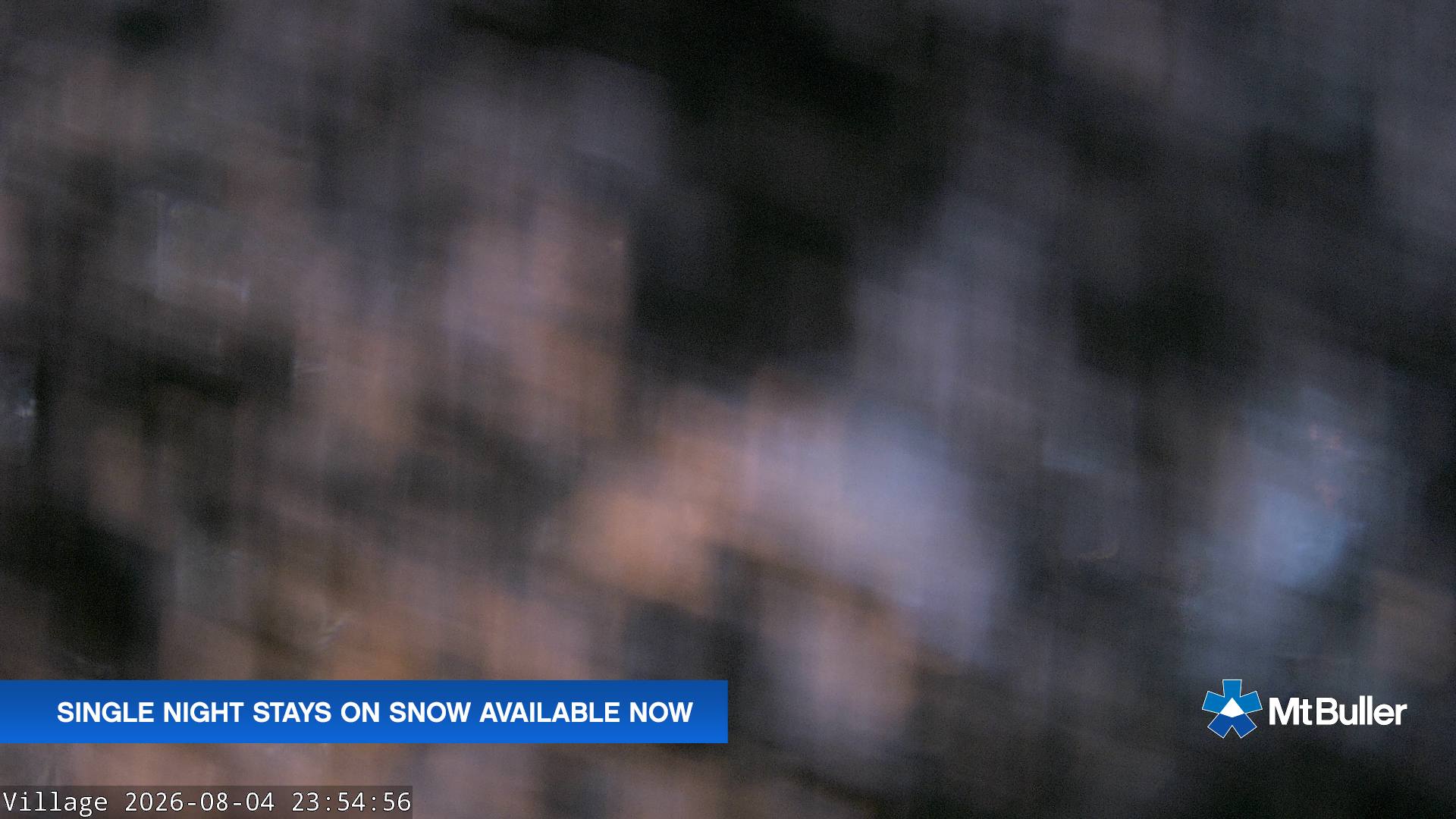 Mt Buller Village snow cam captured at 4 August 2026 at 11:59 pm AEST