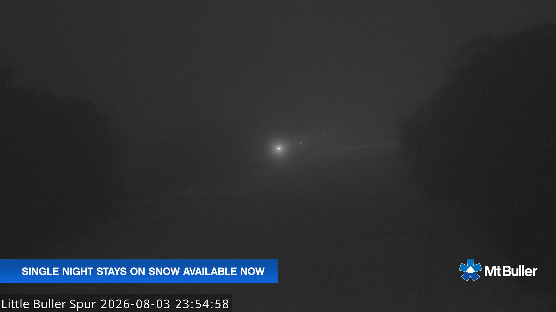 Mt Buller Little Buller Spur snow cam captured at 3 August 2026 at 11:59 pm AEST