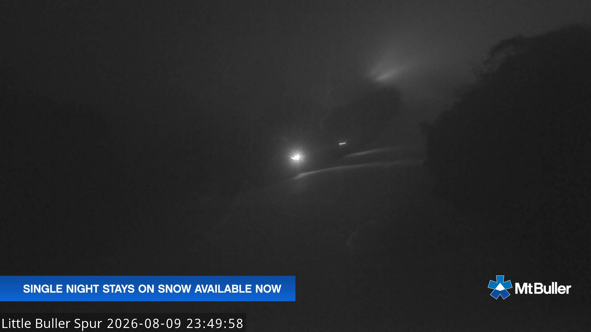 Mt Buller Little Buller Spur snow cam captured at 9 August 2026 at 11:51 pm AEST