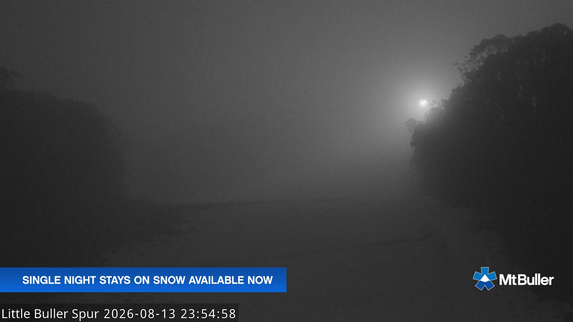 Mt Buller Little Buller Spur snow cam captured at 13 August 2026 at 11:57 pm AEST