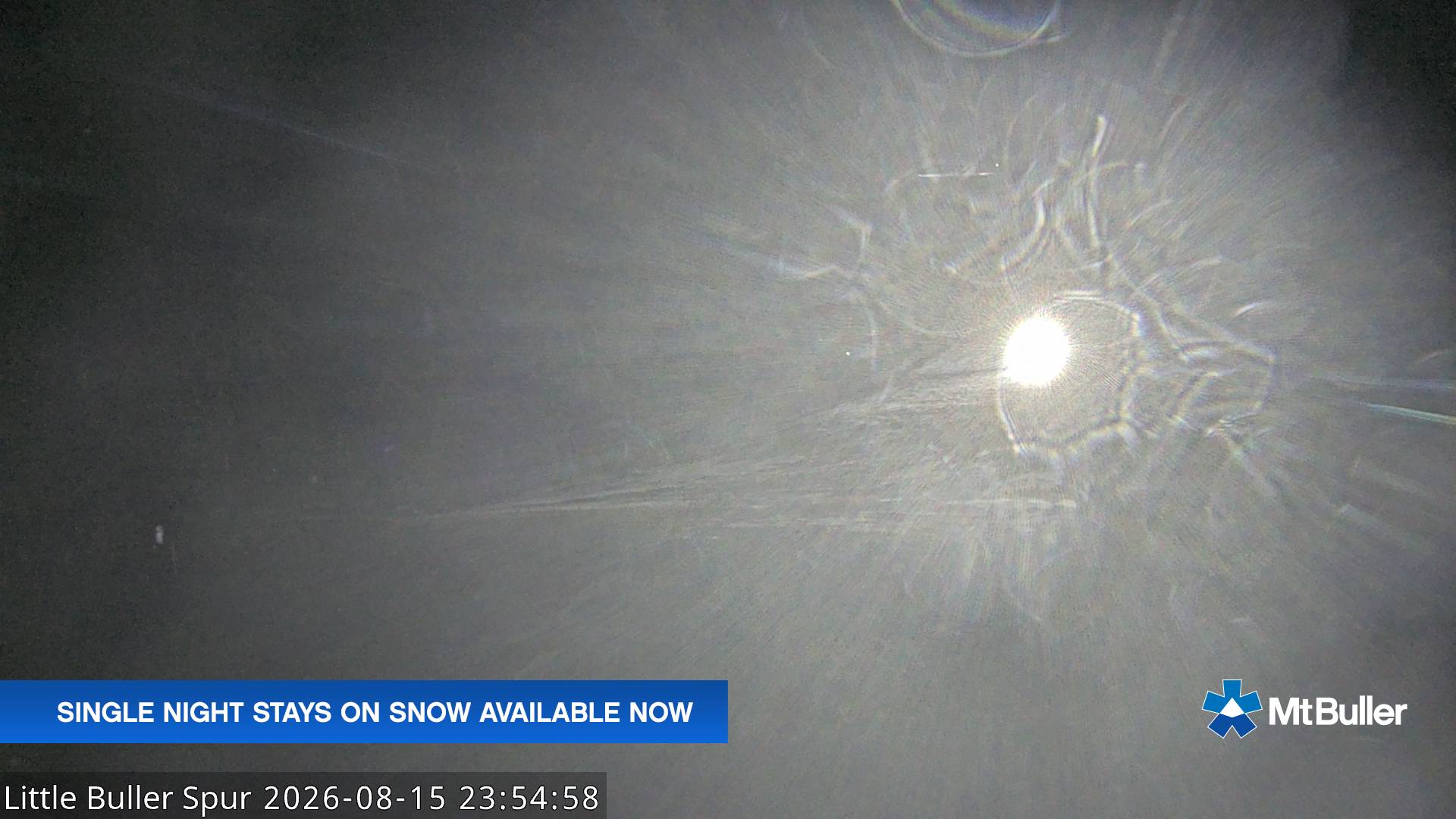 Mt Buller Little Buller Spur snow cam captured at 15 August 2026 at 11:59 pm AEST
