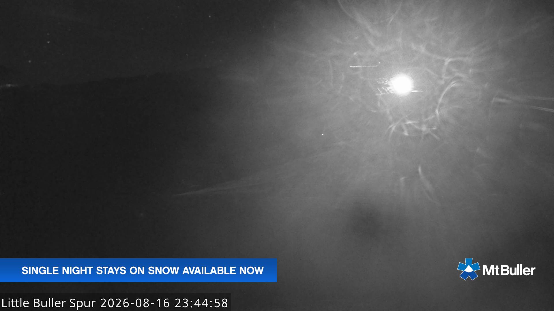 Mt Buller Little Buller Spur snow cam captured at 16 August 2026 at 11:49 pm AEST