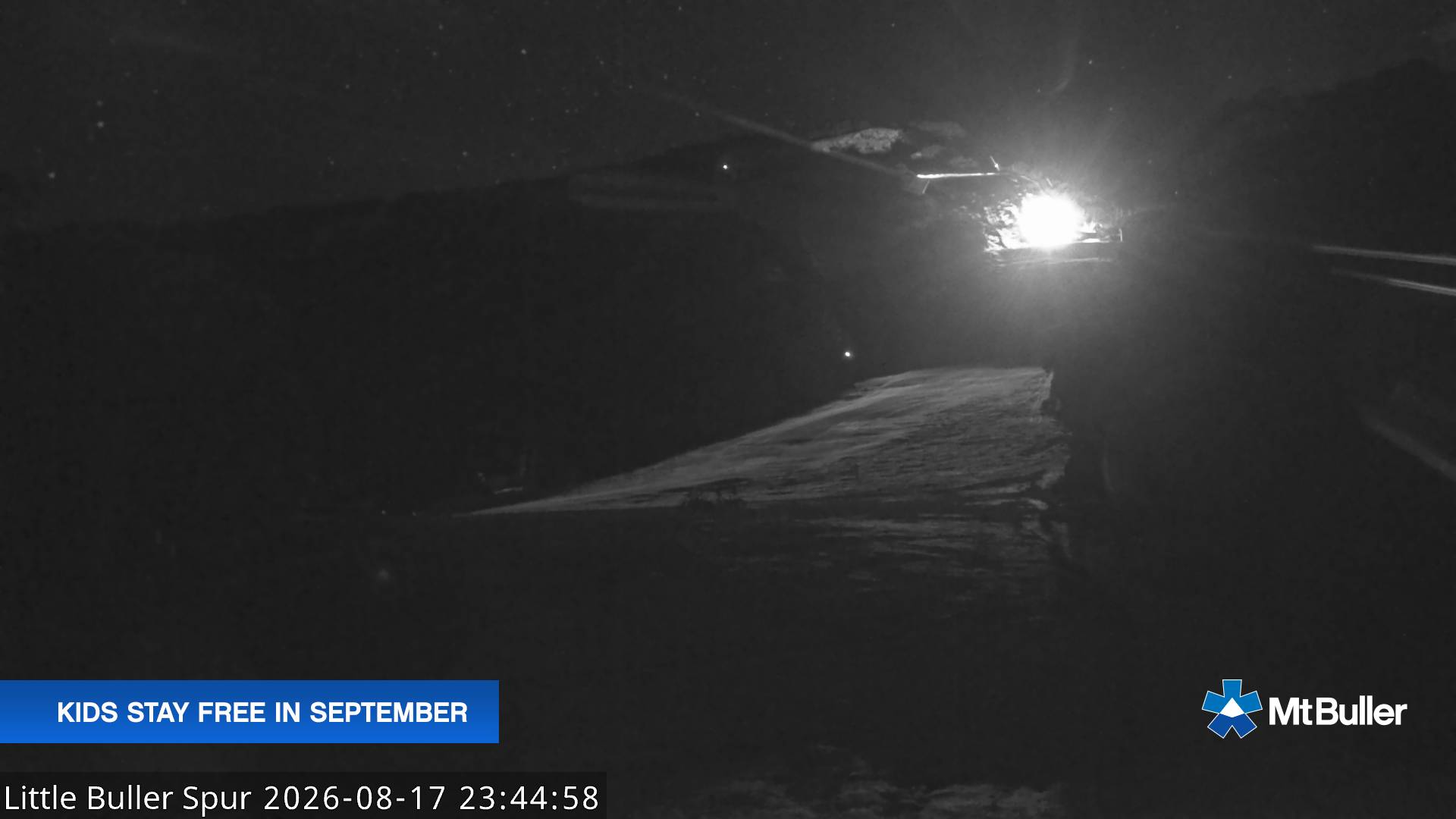 Mt Buller Little Buller Spur snow cam captured at 17 August 2026 at 11:49 pm AEST